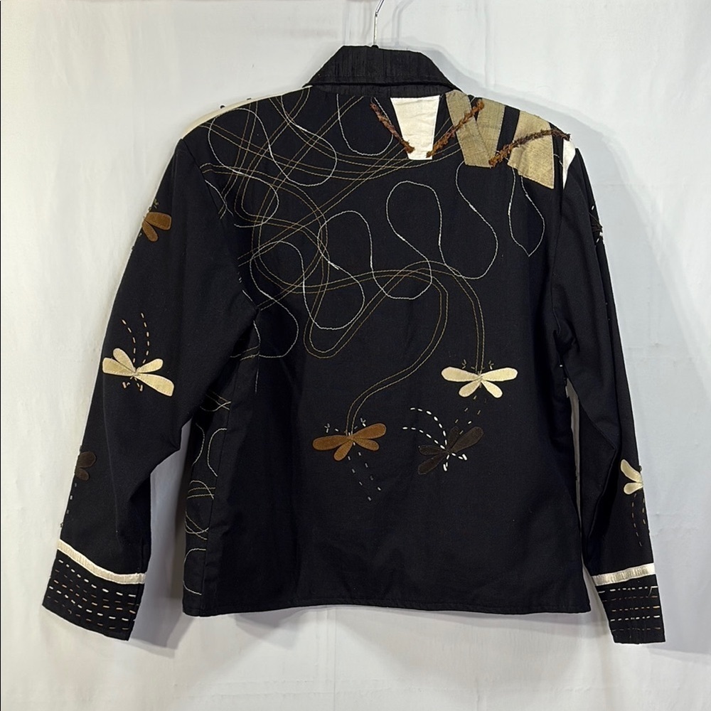 🚢 Yak Magik Artistic Black and Cream Patchwork Blazer - Picture 4 of 4
